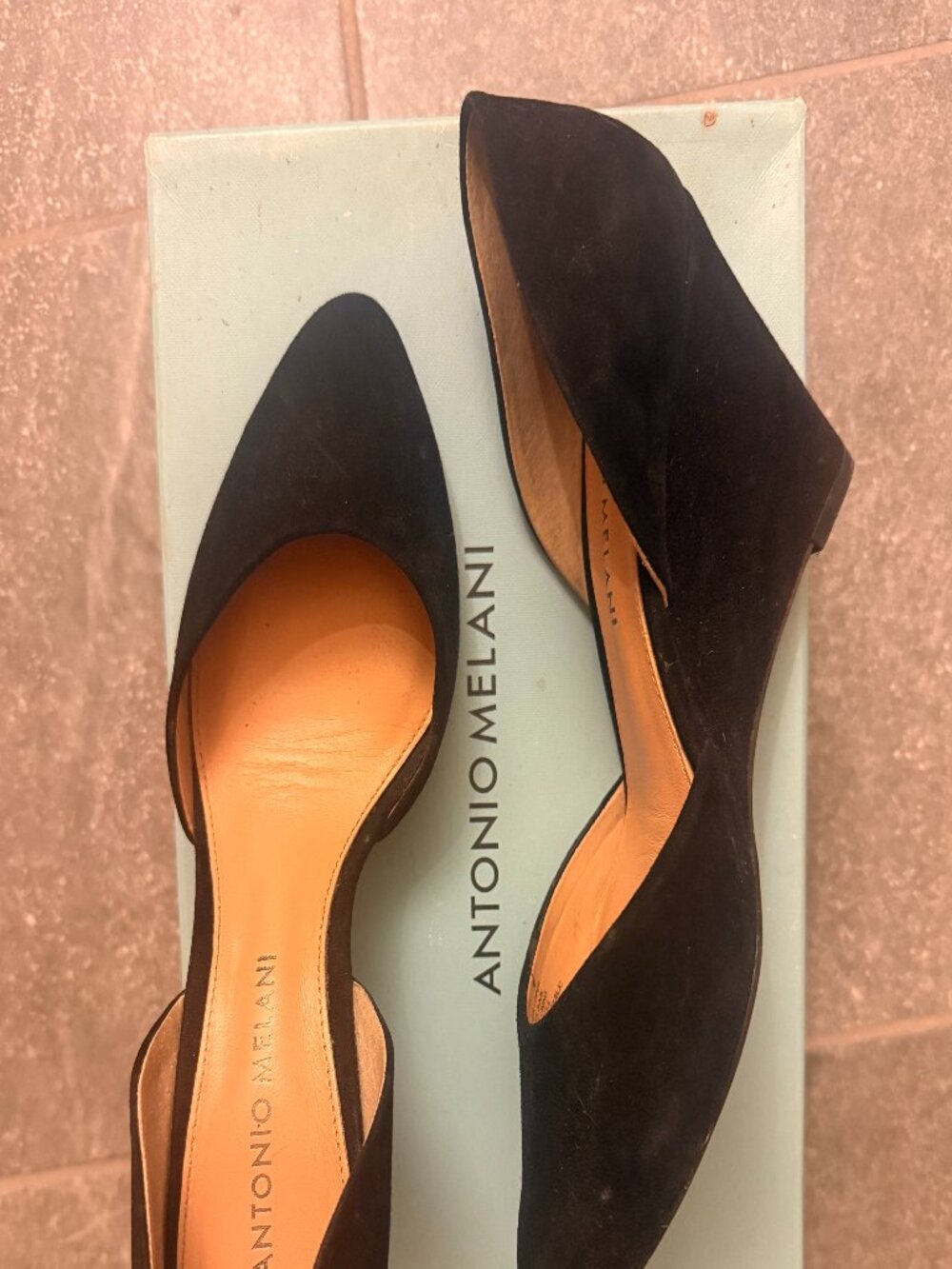 Antonio Melani Chance Black Suede Wedge Heels